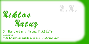 miklos matuz business card